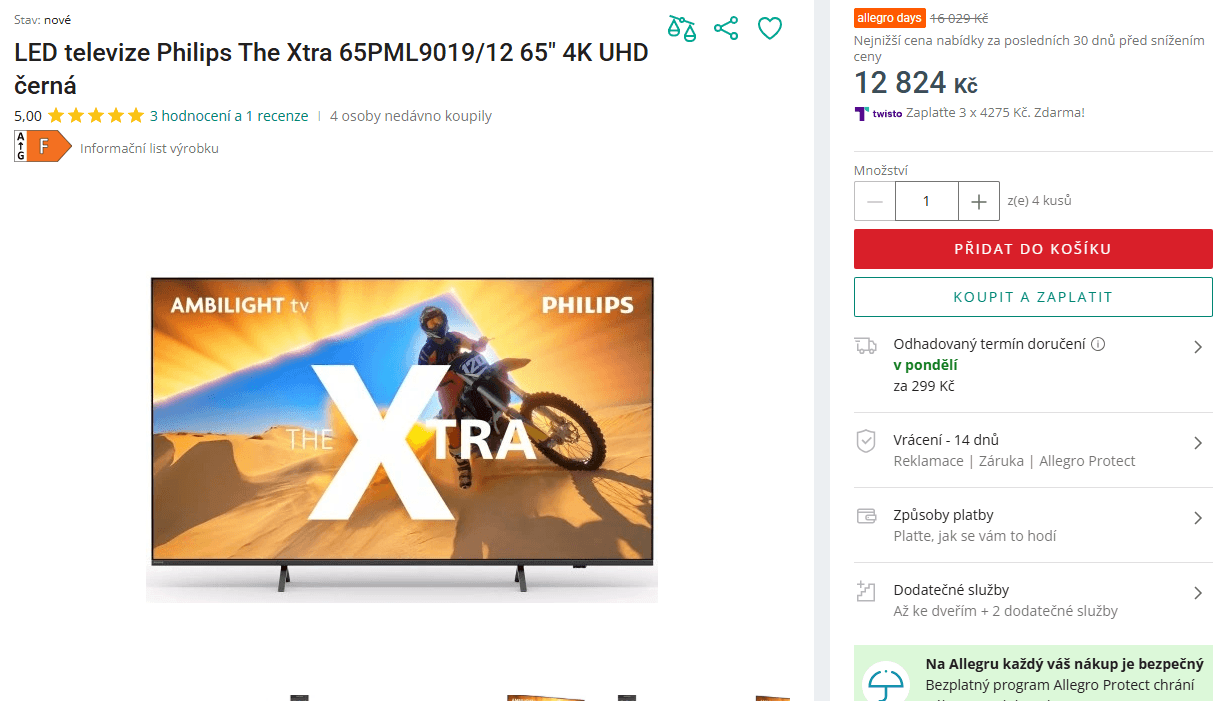 4K Google Ambilight TV 164cm Philips