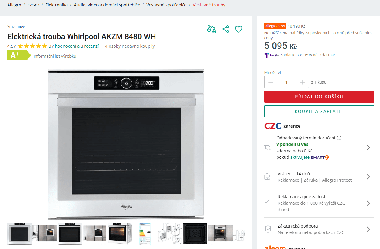 Vestavná trouba Whirlpool 6.smysl