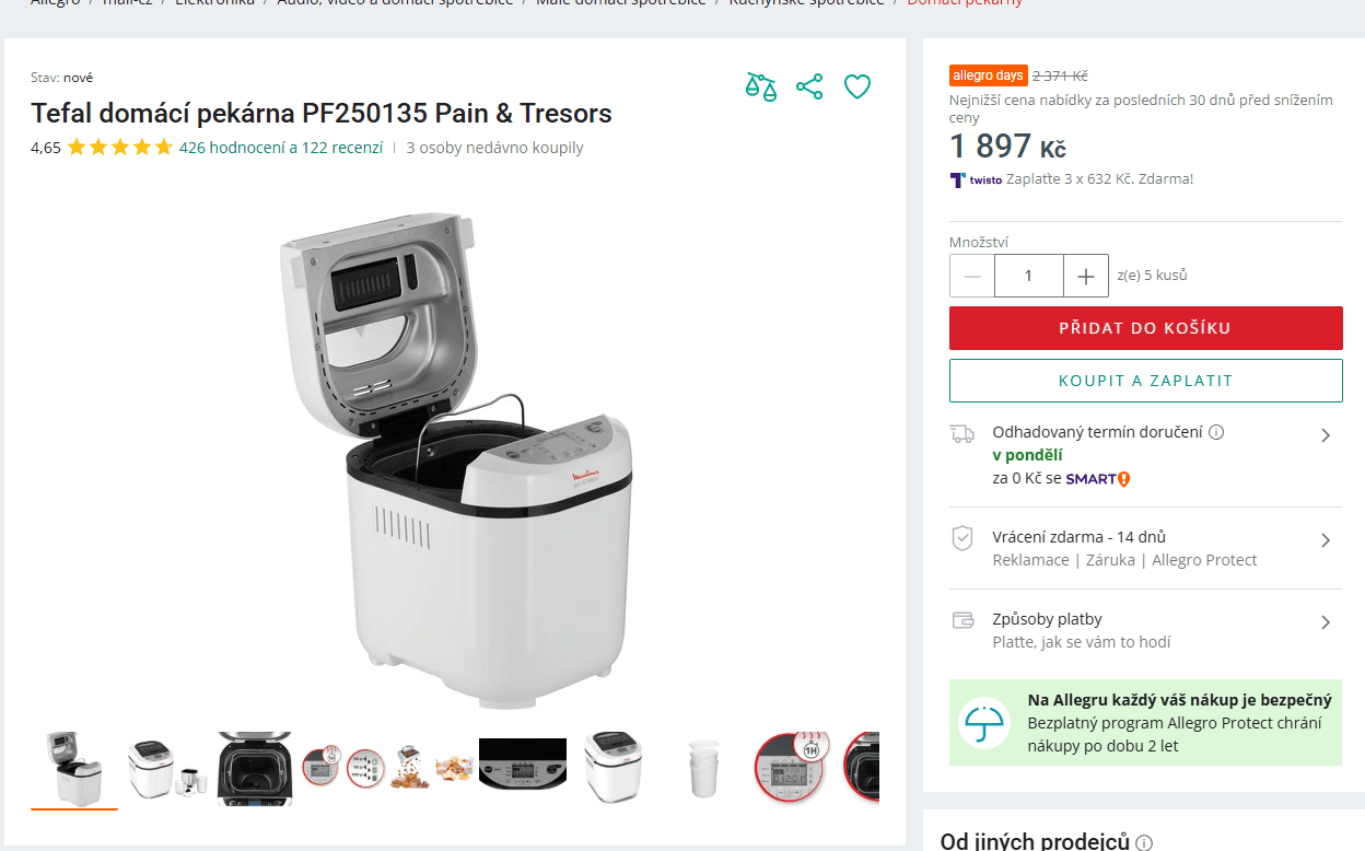 Domácí pekárna Tefal, jogurty