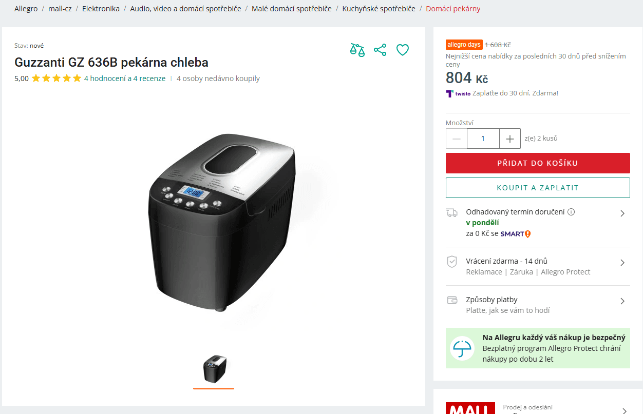 Domácí pekárna Guzzanti 