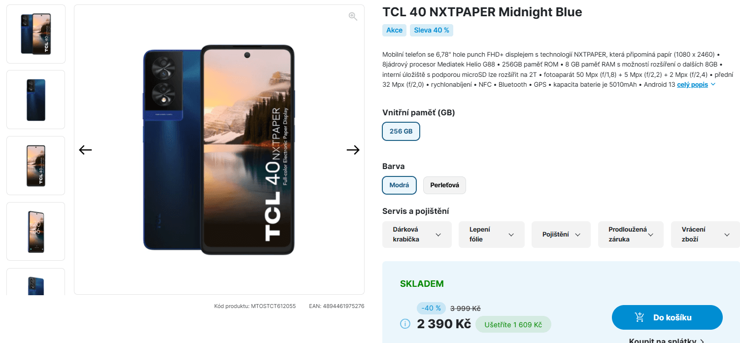 TCL 8x 2GHz, 8/256GB, 6,78"