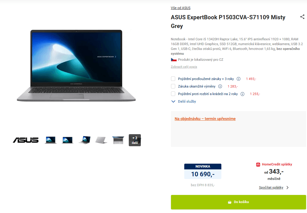 Asus i5 4,6GHz, 16/512GB, 15,6"