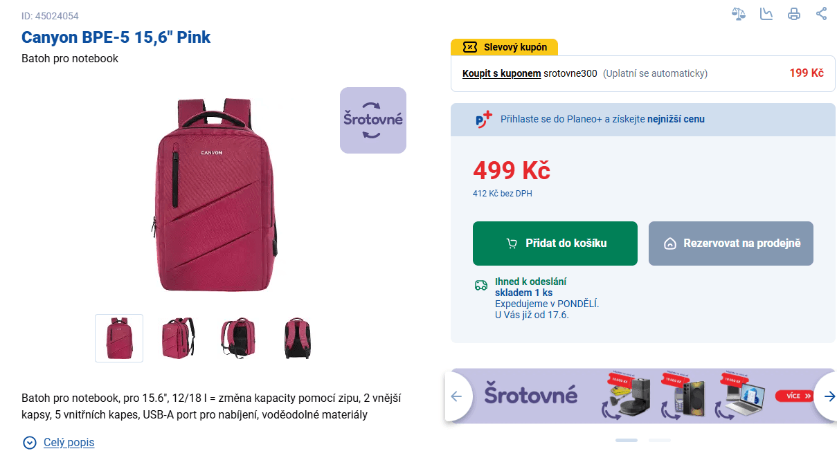 Canyon batoh na ntb 15,6" 