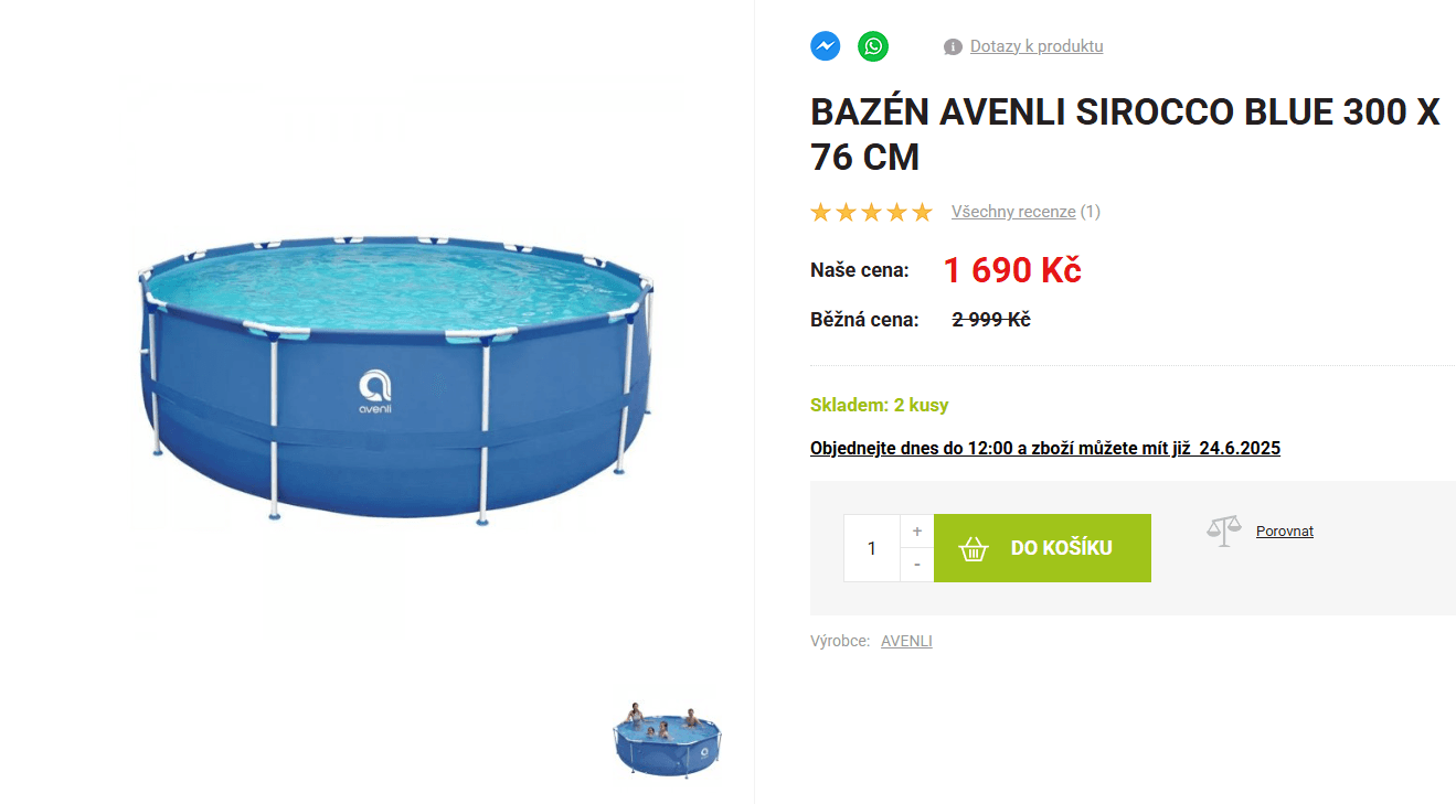Bazén AVENLI Sirocco 300x76cm