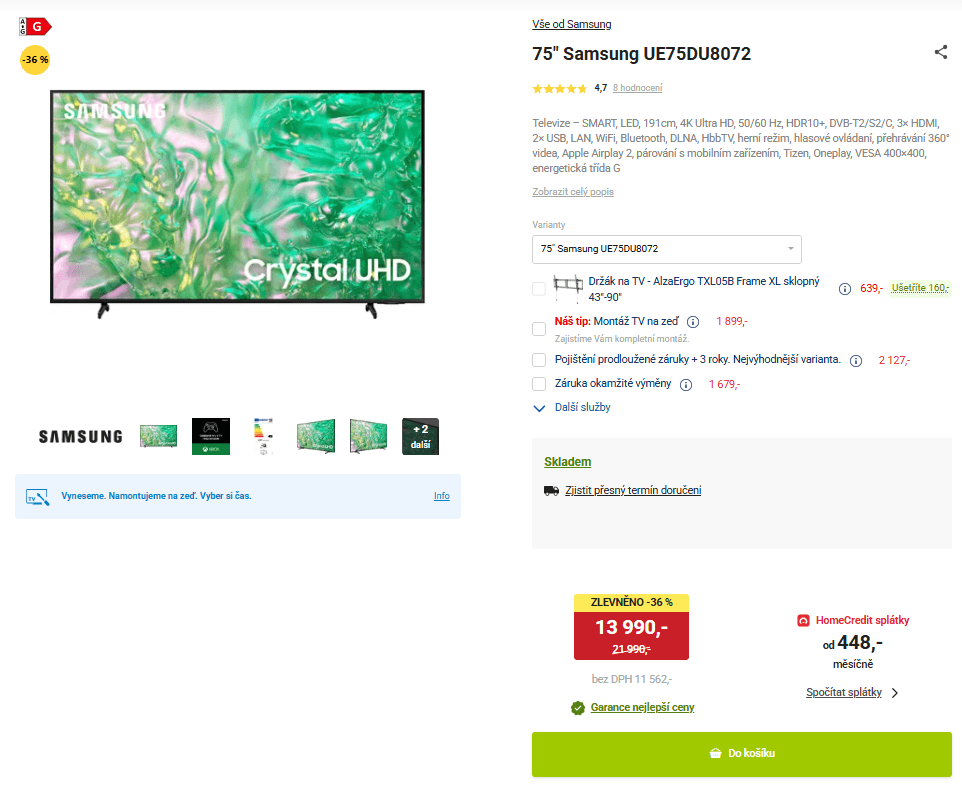 4K Smart TV 191cm Samsung