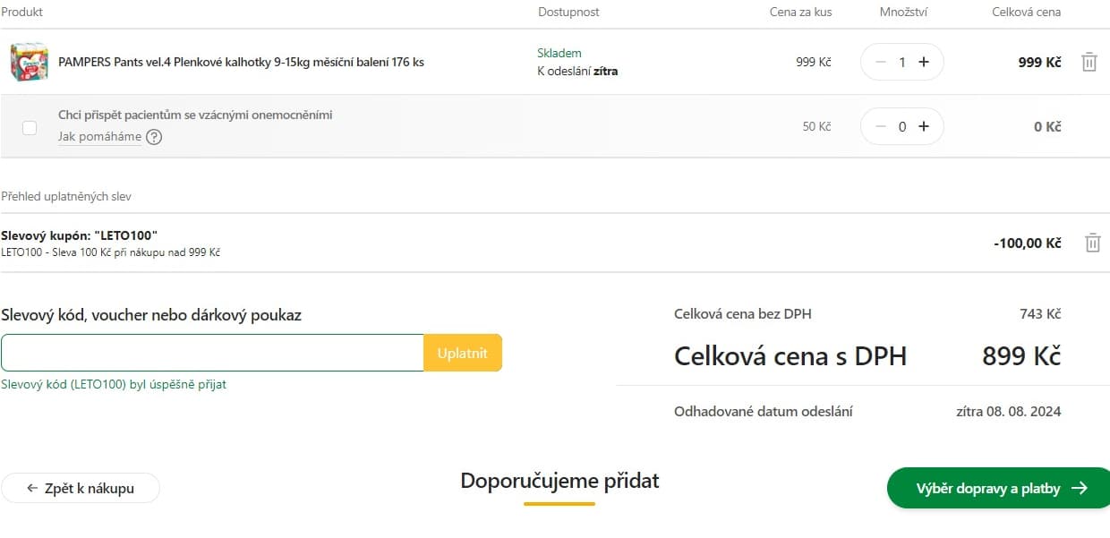 Lekarna.cz - sleva 100 Kč z nákupu nad 1100