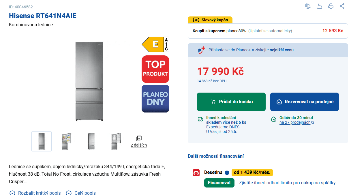 Lednice se šuplíkem Hisense, technologie