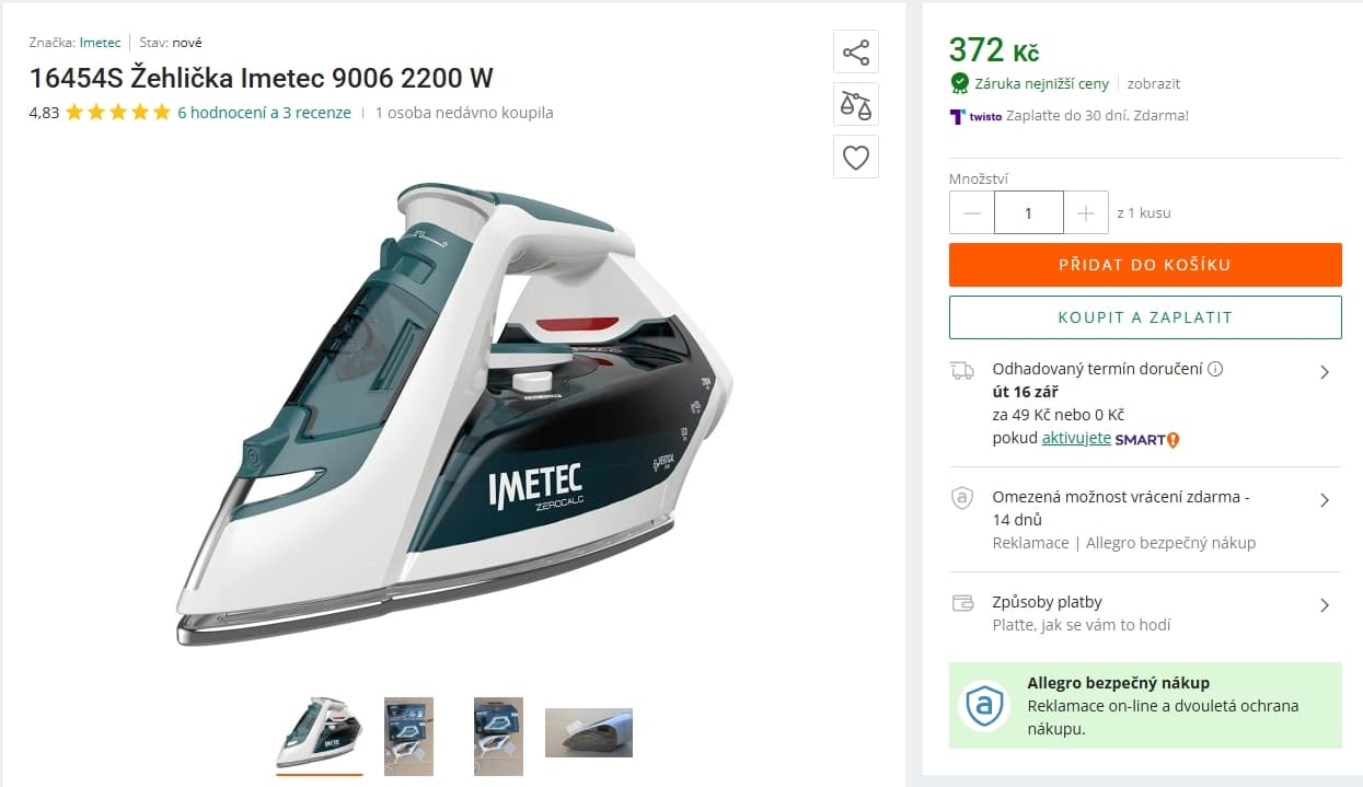 Parní žehlička Imetec