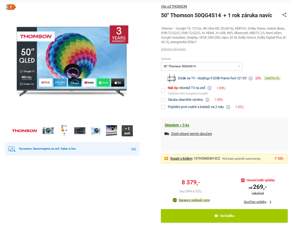 4K Google TV, Atmos, 127cm, Thomson
