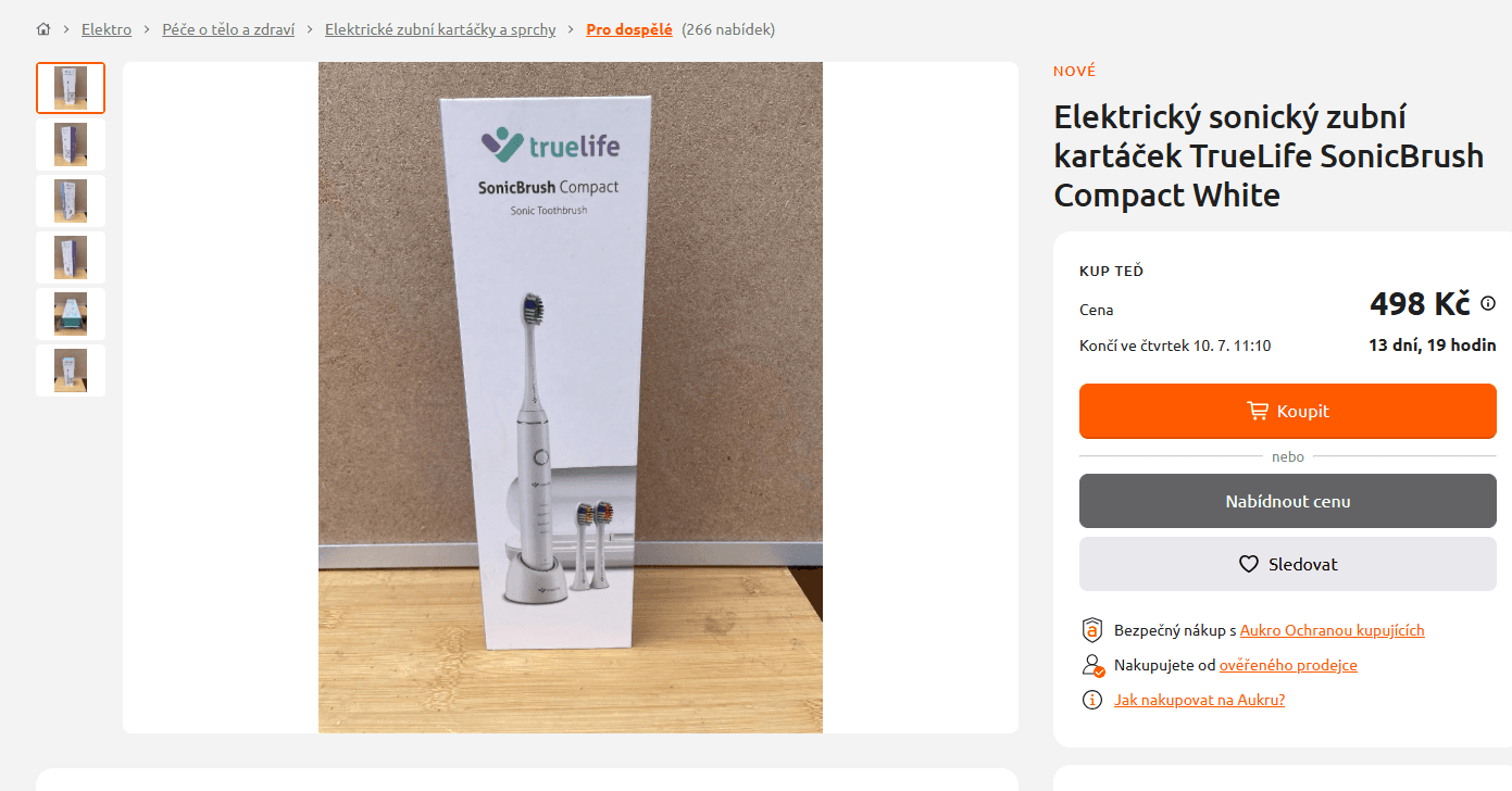 Sonický el. kartáček Truelife, 4 režimy