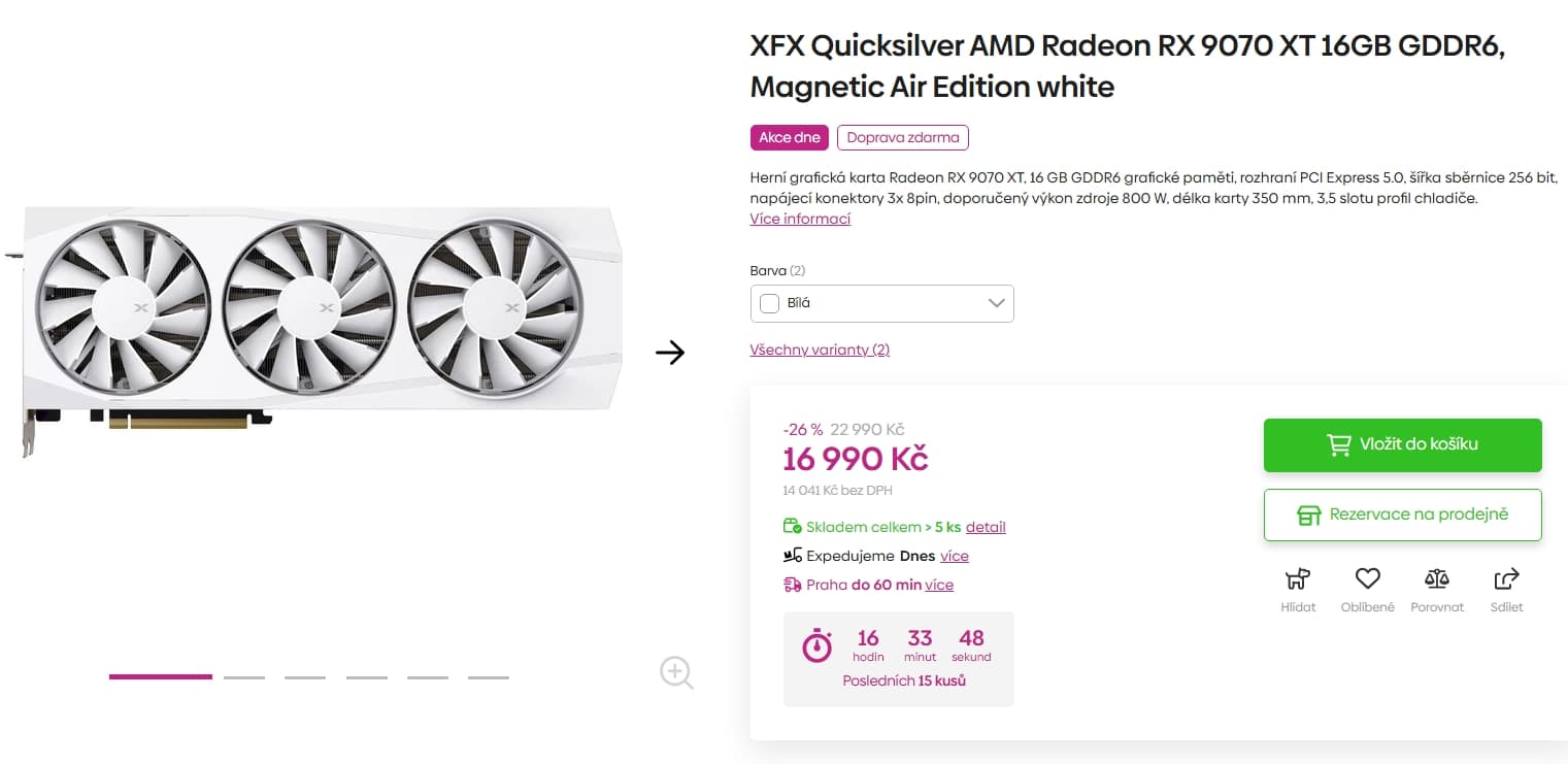 Grafická karta XFX Quicksilver AMD Radeon 16GB