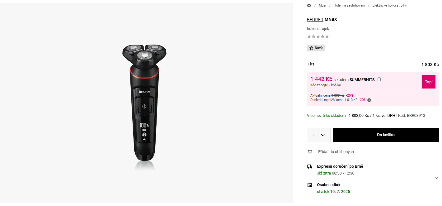 Holicí strojek Beurer MN8X
