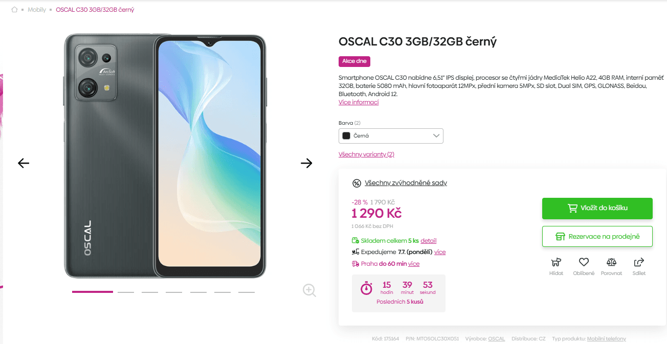 Oscal 4x 2GHz, 4/32GB, 6,51", DUAL