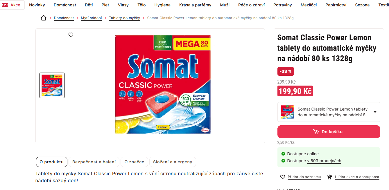 Tablety do myčky Somat Classic Power Lemon 80 ks