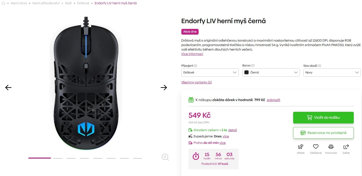 Herní myš Endorfy LIV 