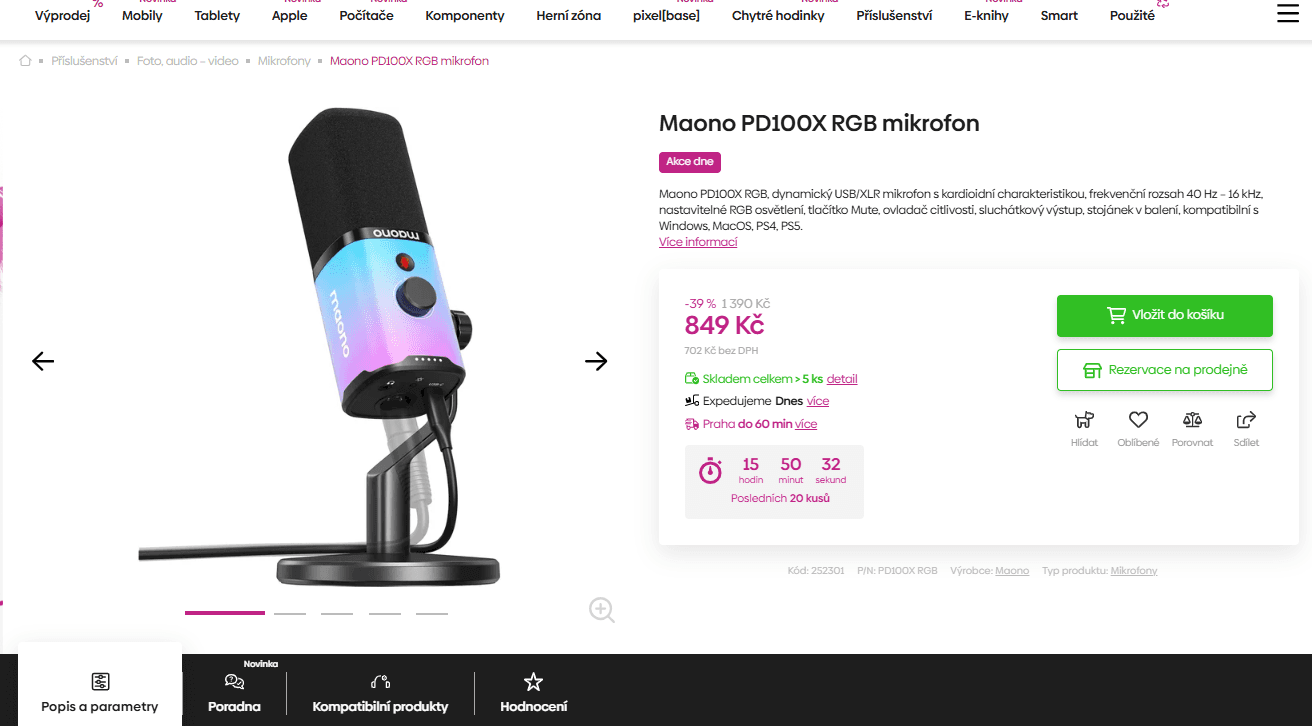 Dynamický USB/XLR mikrofon Maono