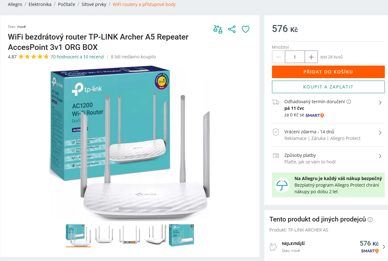 WiFi router TP-Link Archer A5