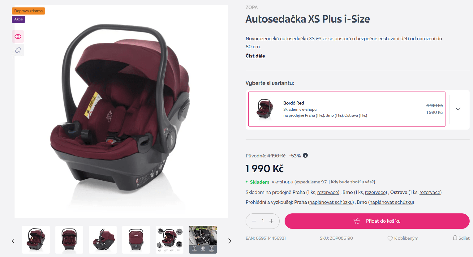 Autosedačka do 9 kg ZOPA XS Plus i-Size