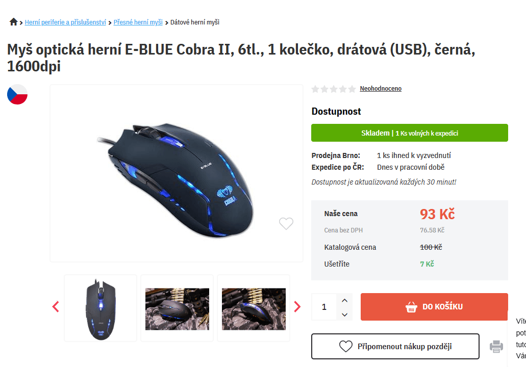 Herní myš drátová E-Blue Cobra II 