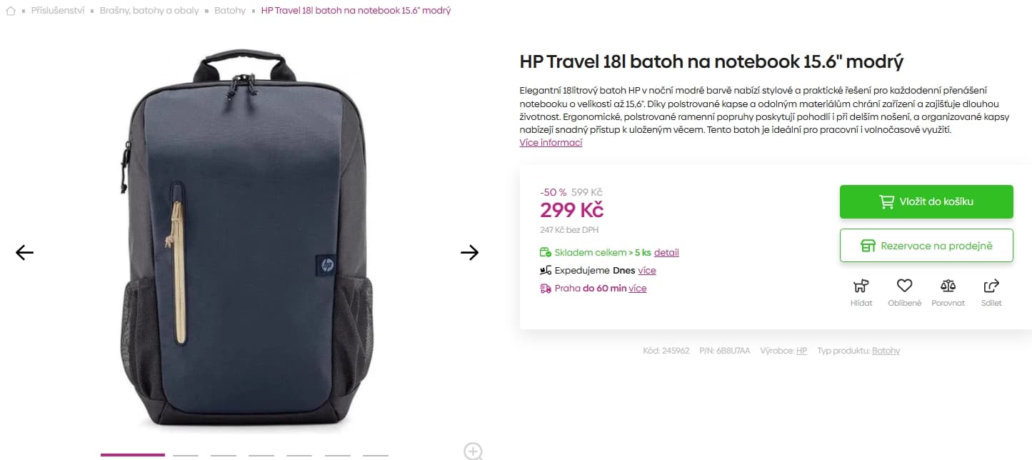 Batoh na 15,6" notebook HP 18 litrů