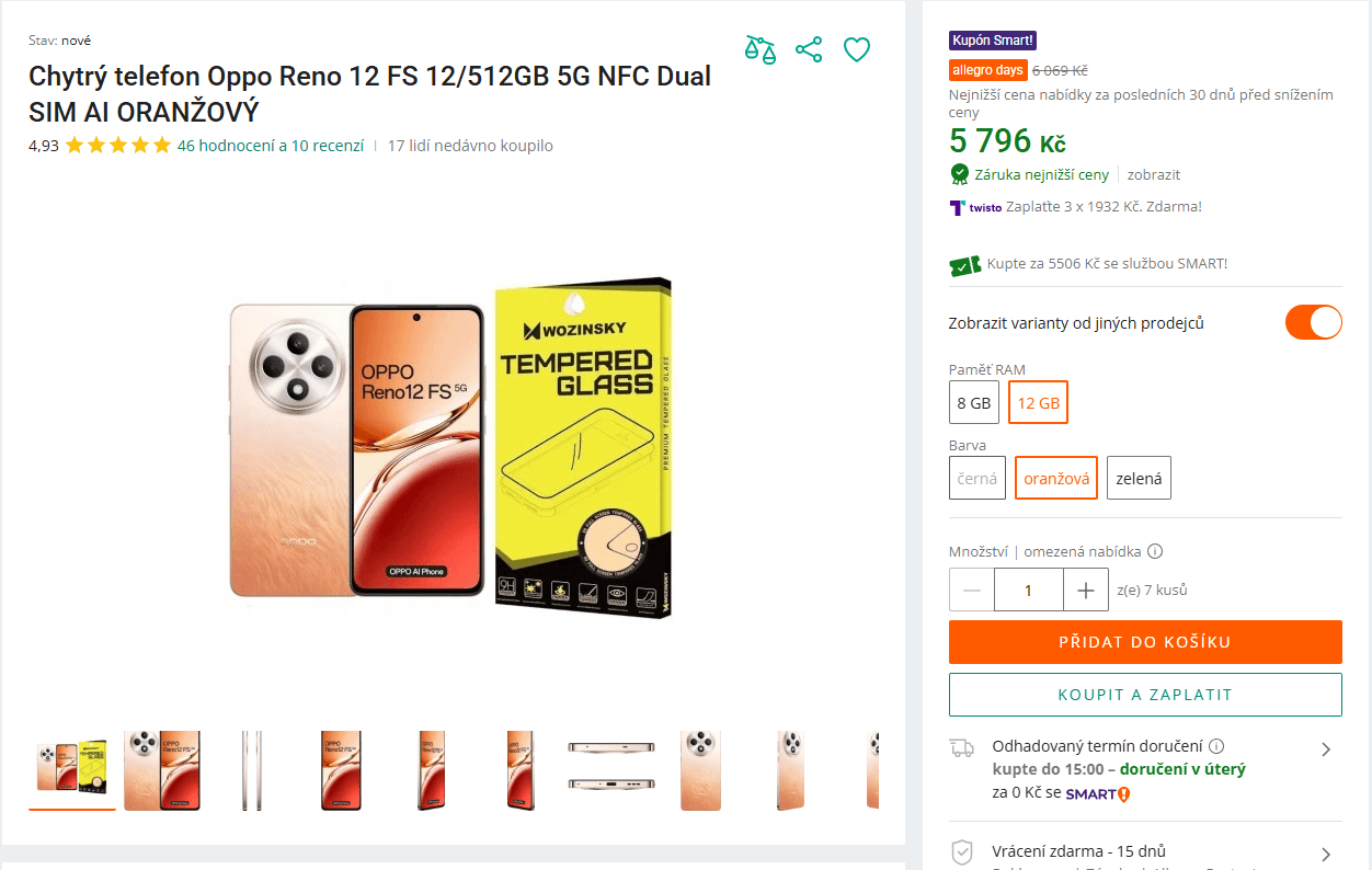 Oppo 8x 2,4GHz, 12/512GB, 6,67", NFC, dual