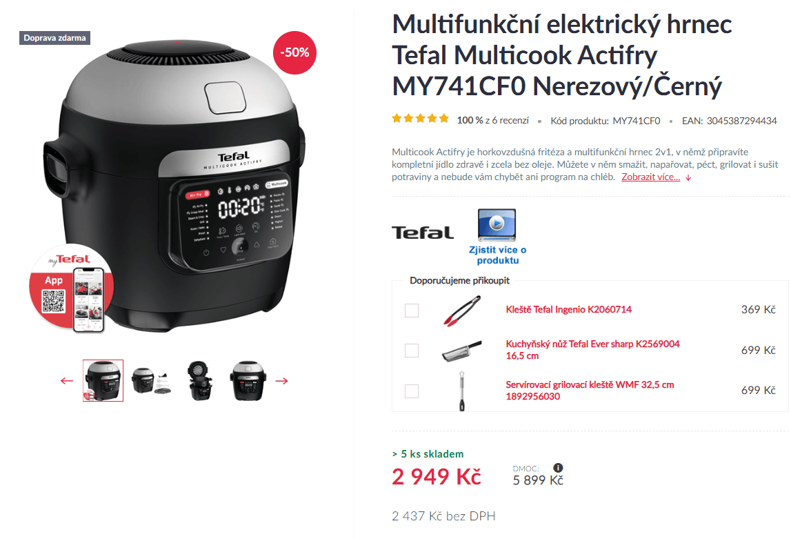 Multifunkční hrnec a fritéza Tefal Multicook Actifry 14 prg