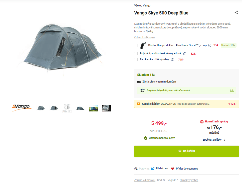 Stan pro 5 Vango, předsíň, 