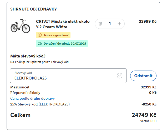 Lidl-Shop - sleva 25% na elektrokola