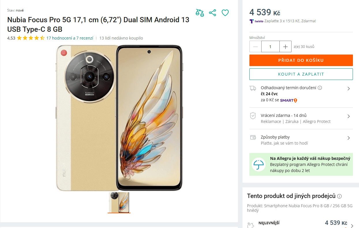 Nubia 8x 2,2GHz, 8/256GB, 6,72", NFC