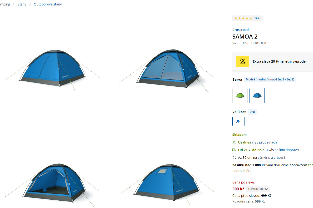 Stan pro 2 Crossroad Samoa 2x1,5x1 m