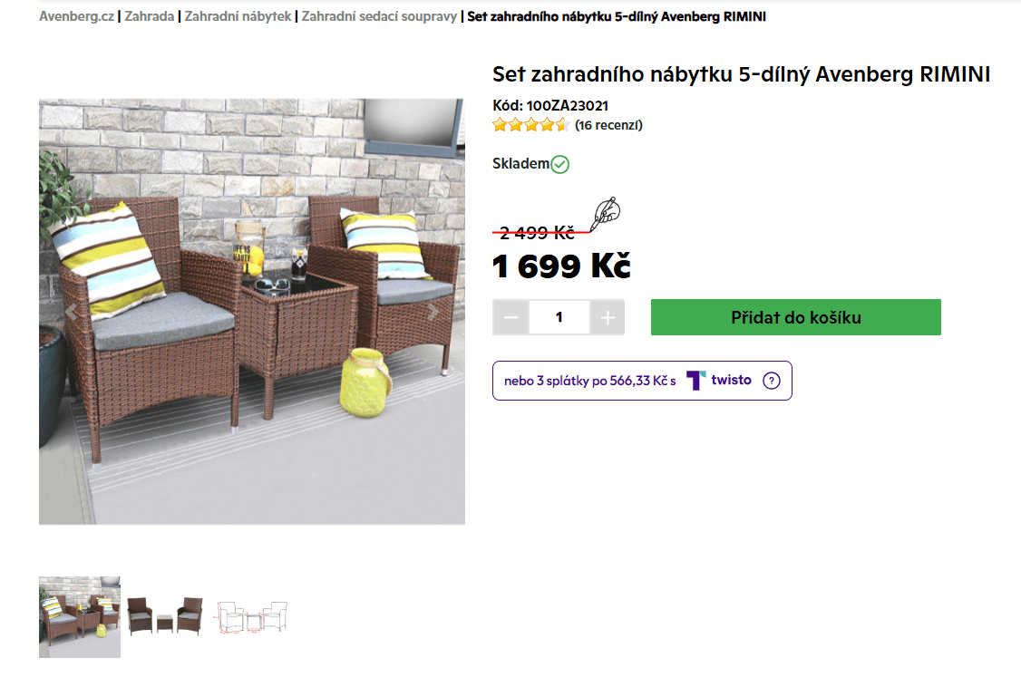 Sada zahradního ratanového nábytku