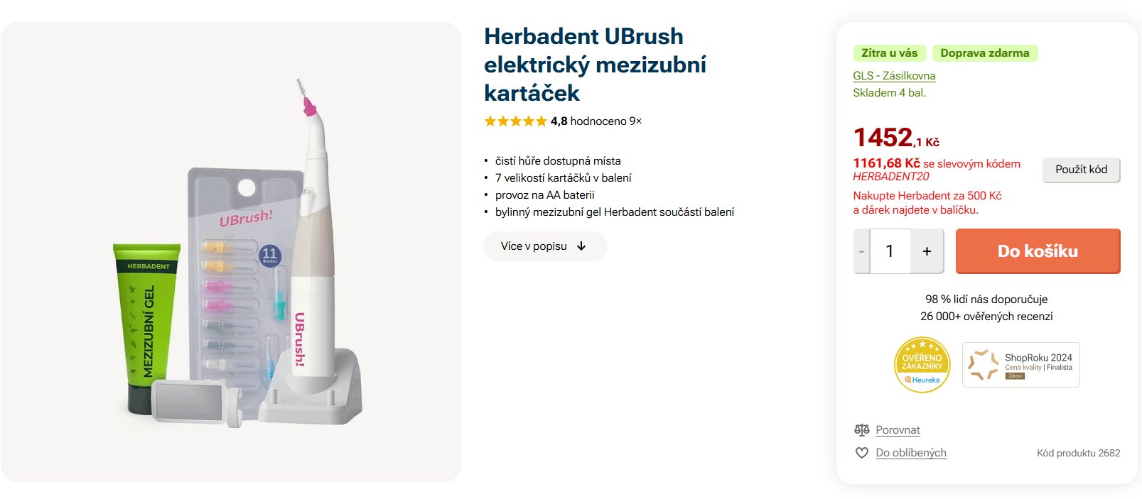 Elektrický mezizubní kartáček Herbadent UBrush 