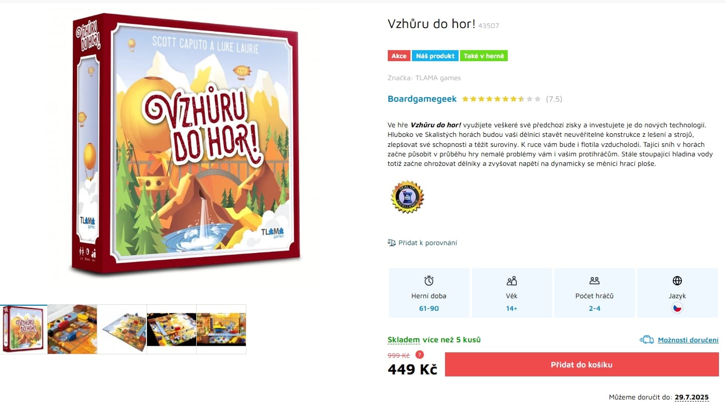 Desková hra Vzhůru do hor!