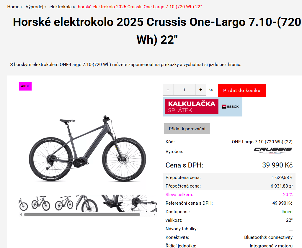 Horské elektrokolo Crussis One-Largo 22"
