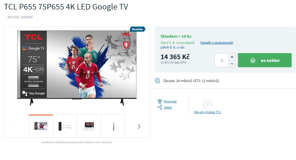 4K Google TV, Atmos, 189cm, TCL