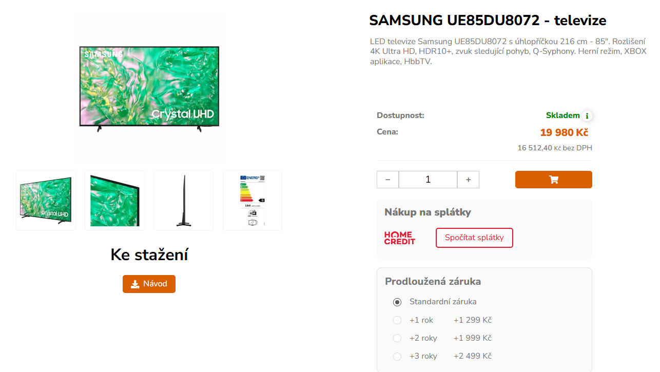4K Smart TV 215 cm Samsung