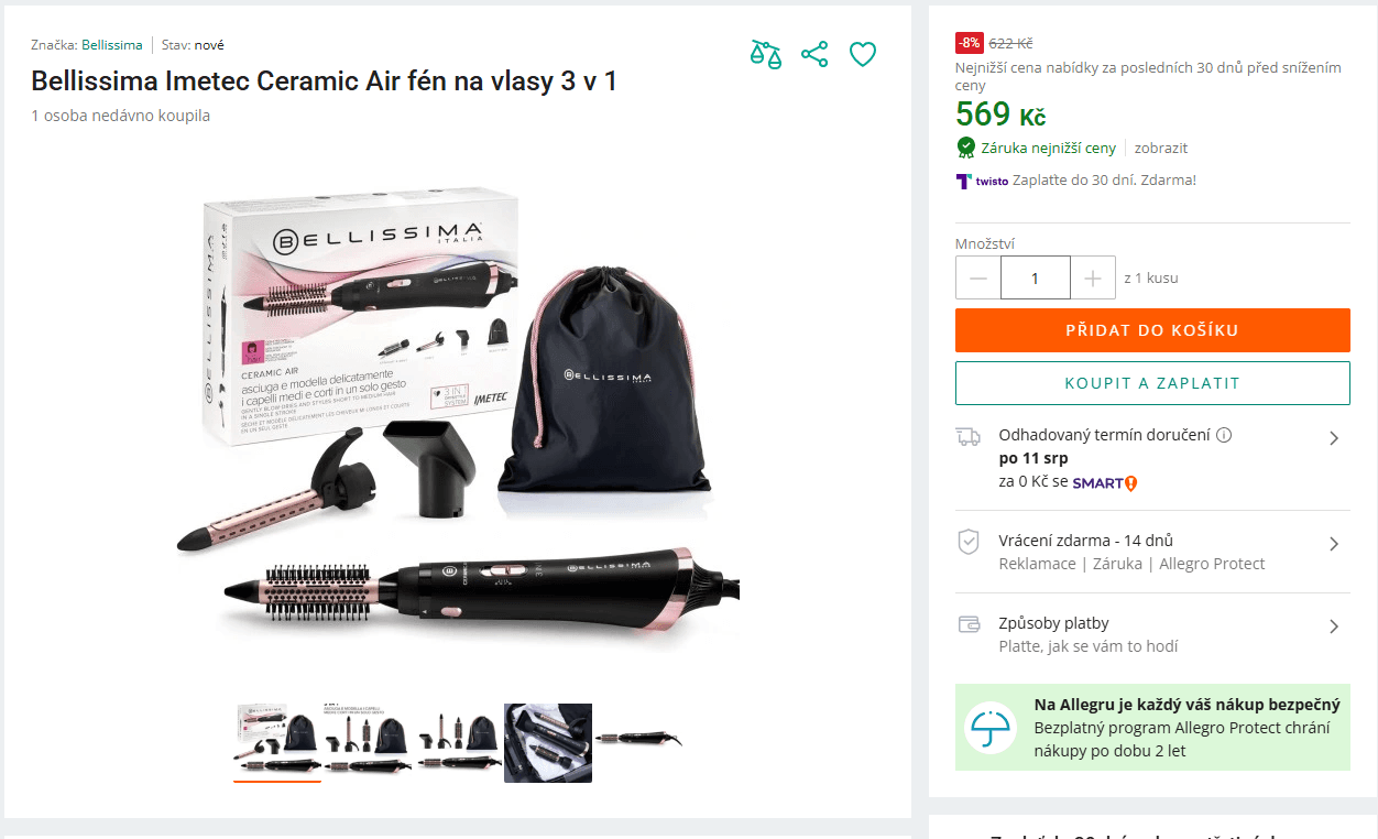 Kulmofén Bellissima Imetec 3v1