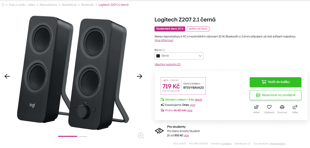 BT reproduktory Logitech 10W