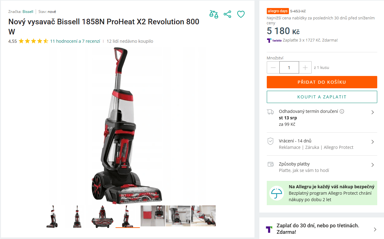 Víceúčelový tyčový vysavač Bissell ProHeat 2X 