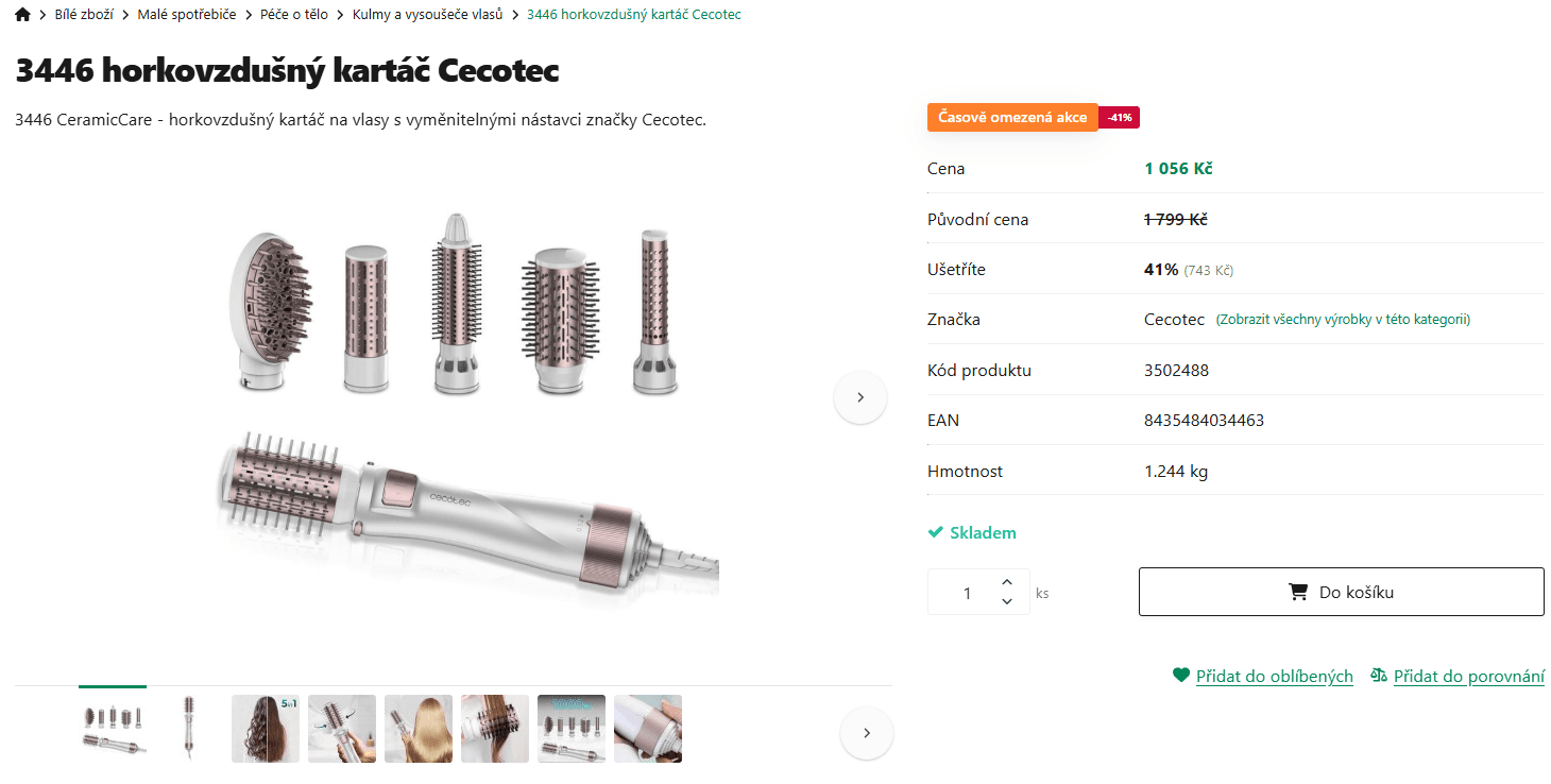 Horkovzdušný kartáč 5v1 Cecotec 