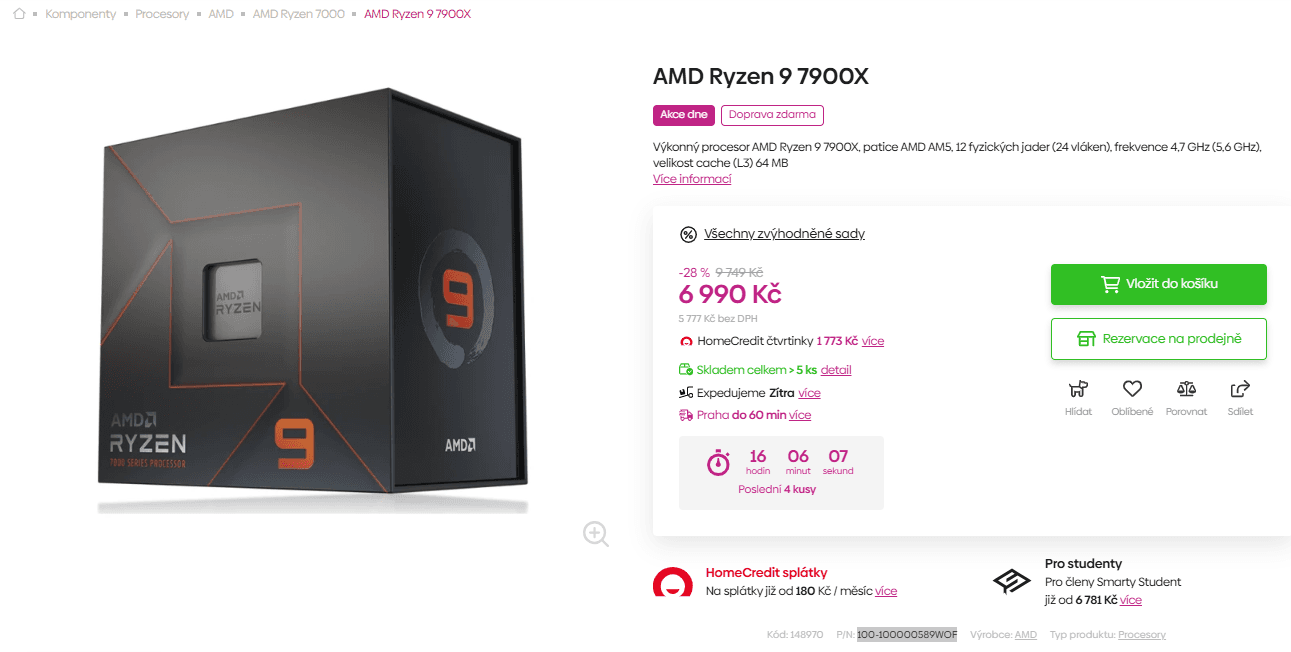 12 jádrový procesor AMD Ryzen až 5,6GHz