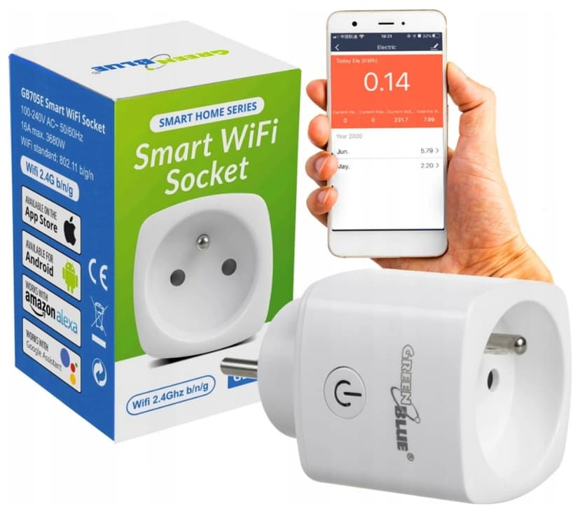 Chytrá zásuvka GreenBlue, Wifi, apk