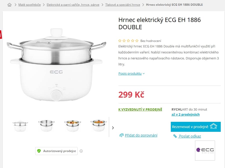 Multifunkční el. hrnec ECG 3 litry