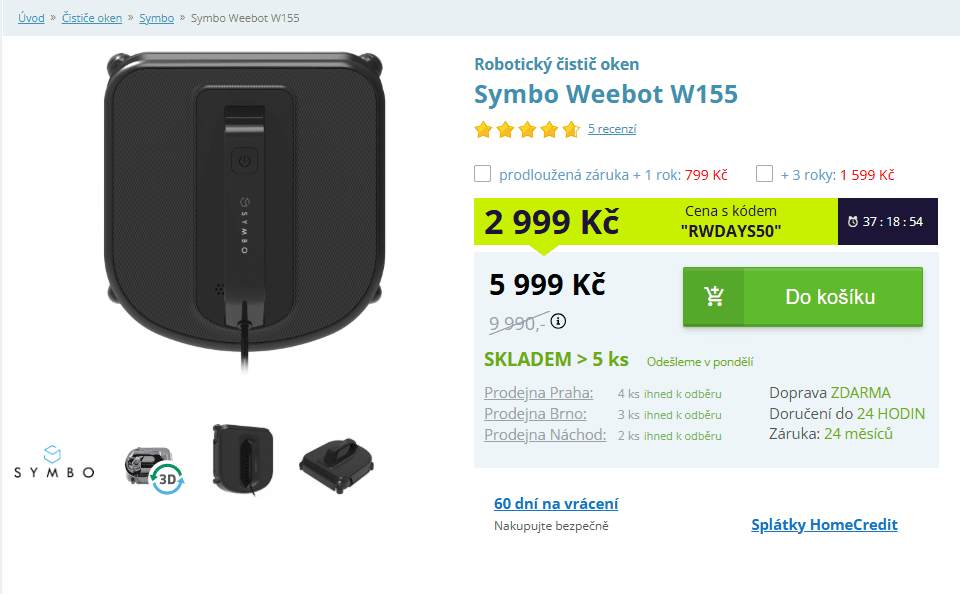 Robotický čistič oken Symbo Weebot