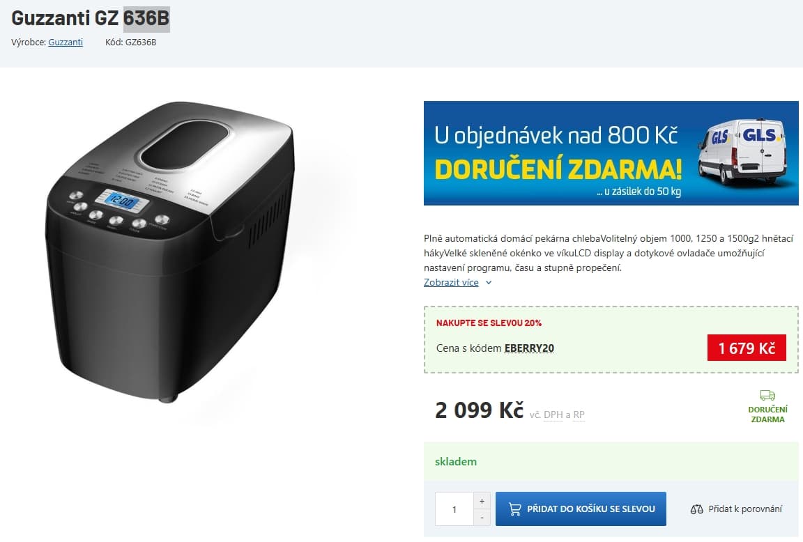 Domácí pekárna Guzzanti 