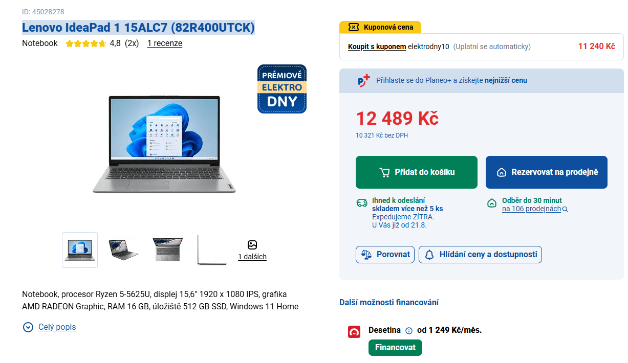 Lenovo 4,3 GHz, 16/512 GB, 15,6"