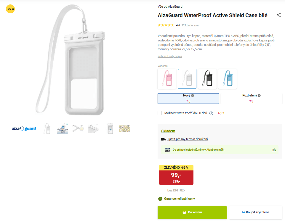 Vodotěsné plovoucí pouzdro Alza do 7,5"