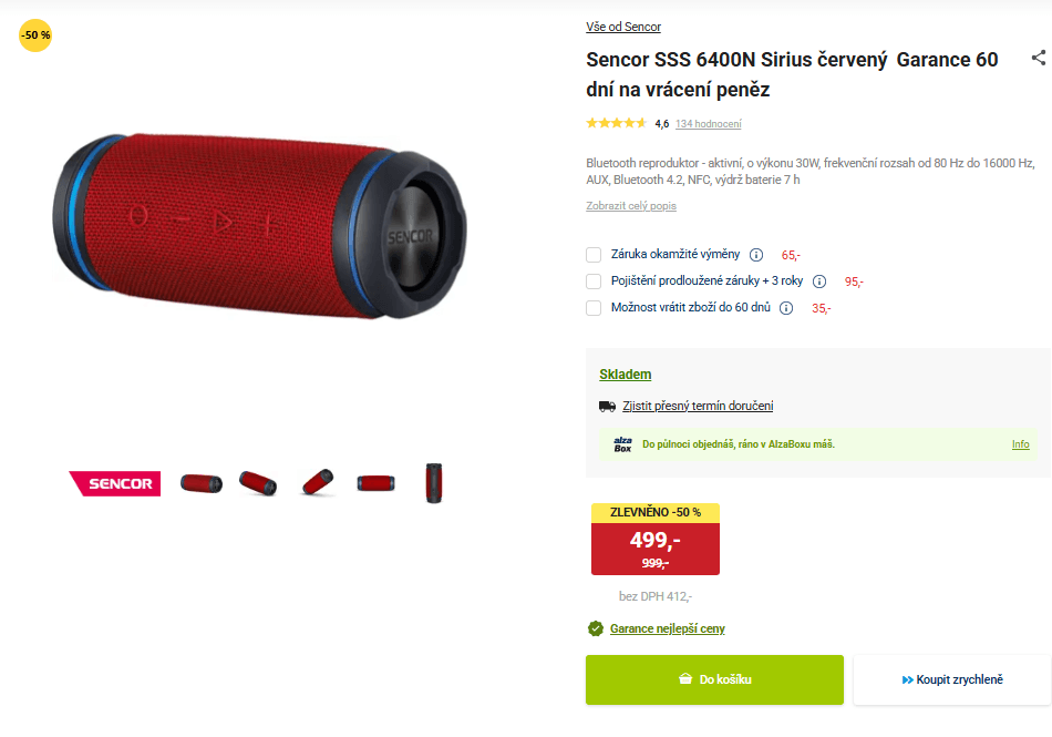 BT reproduktor Sencor, NFC, 30W