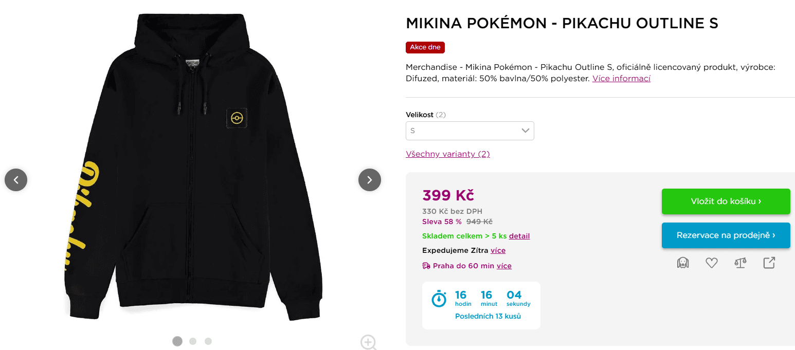 Mikina Pokémon - Pikachu Outline S