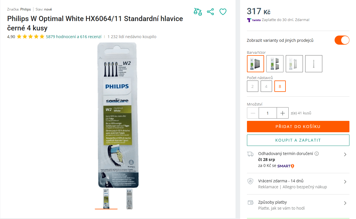 Náhradní hlavice na el. kartáčky Philips Sonicare